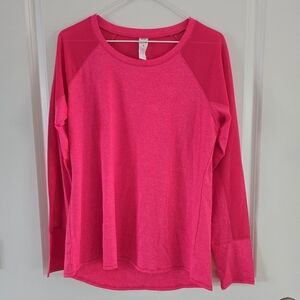 Reebok Women's Sporty Neon Pink Long Sleeve Top
